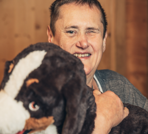 man with dog